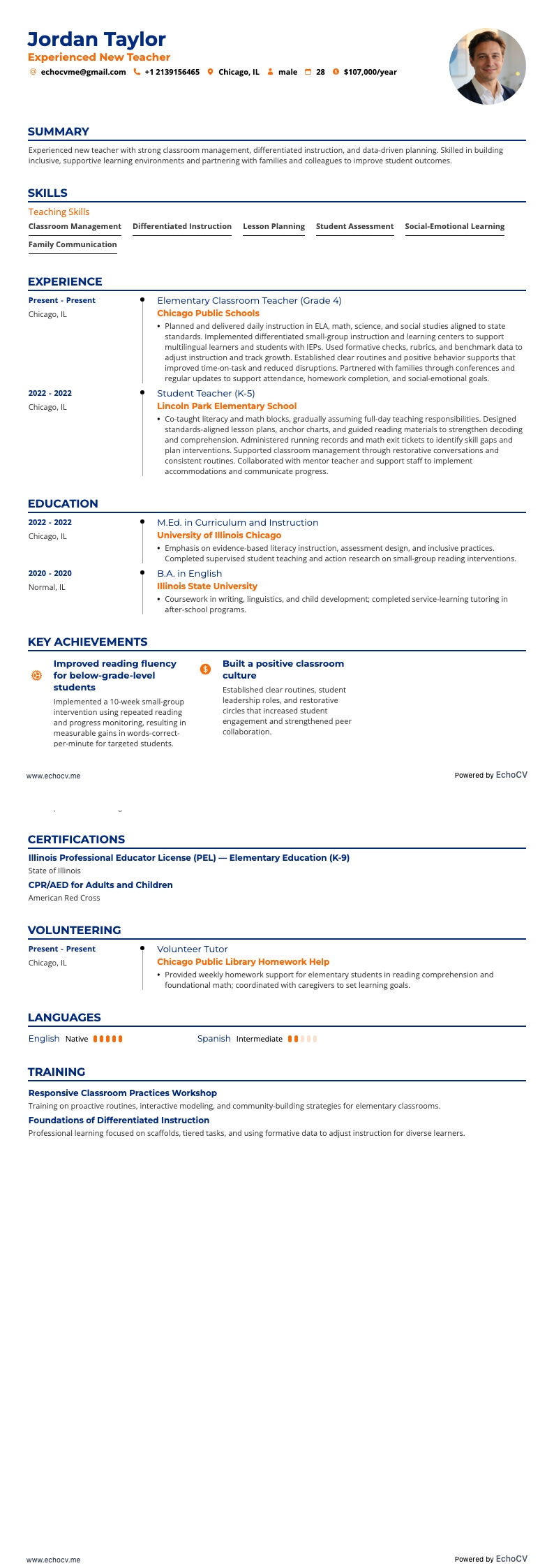 Experienced New Teacher full preview