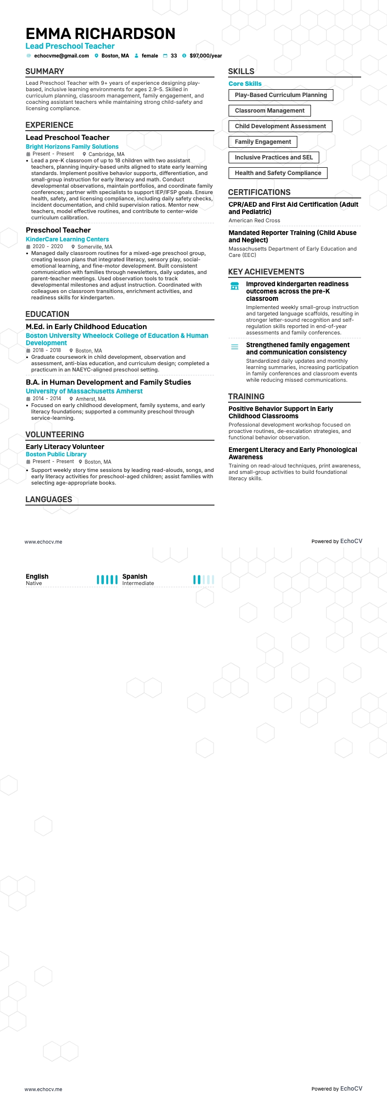 Lead Preschool Teacher full preview