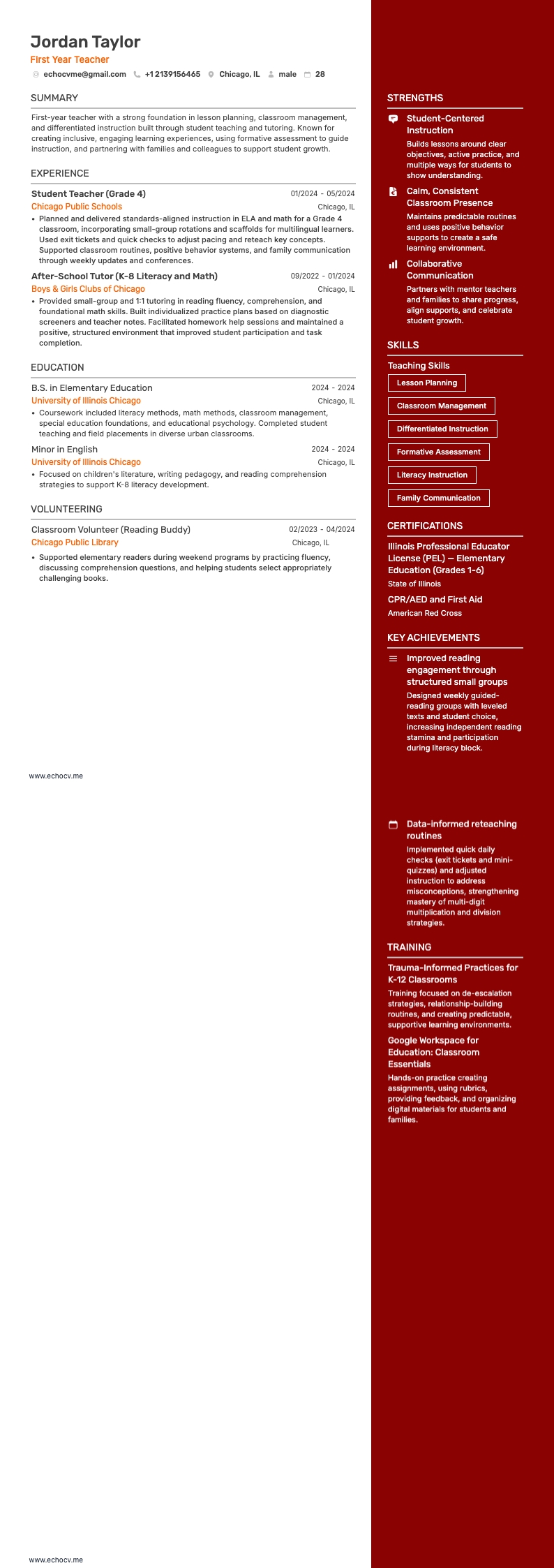 First Year Teacher No Experience full preview