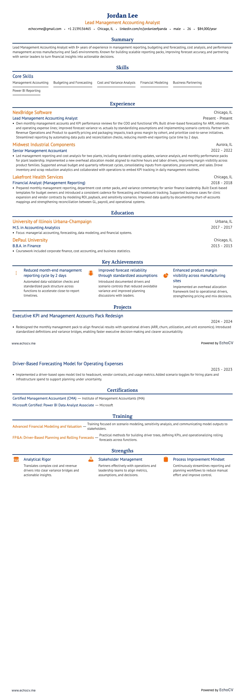 Ledande analytiker inom management accounting full förhandsvisning