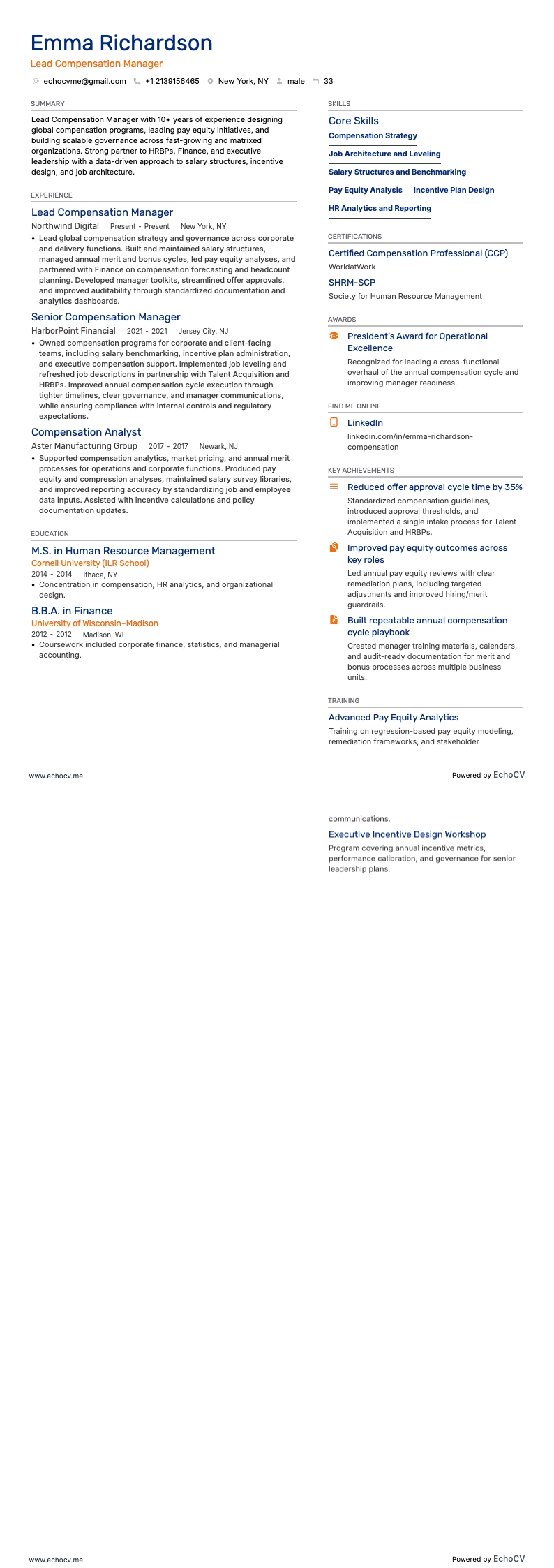 資深薪酬經理 完整預覽