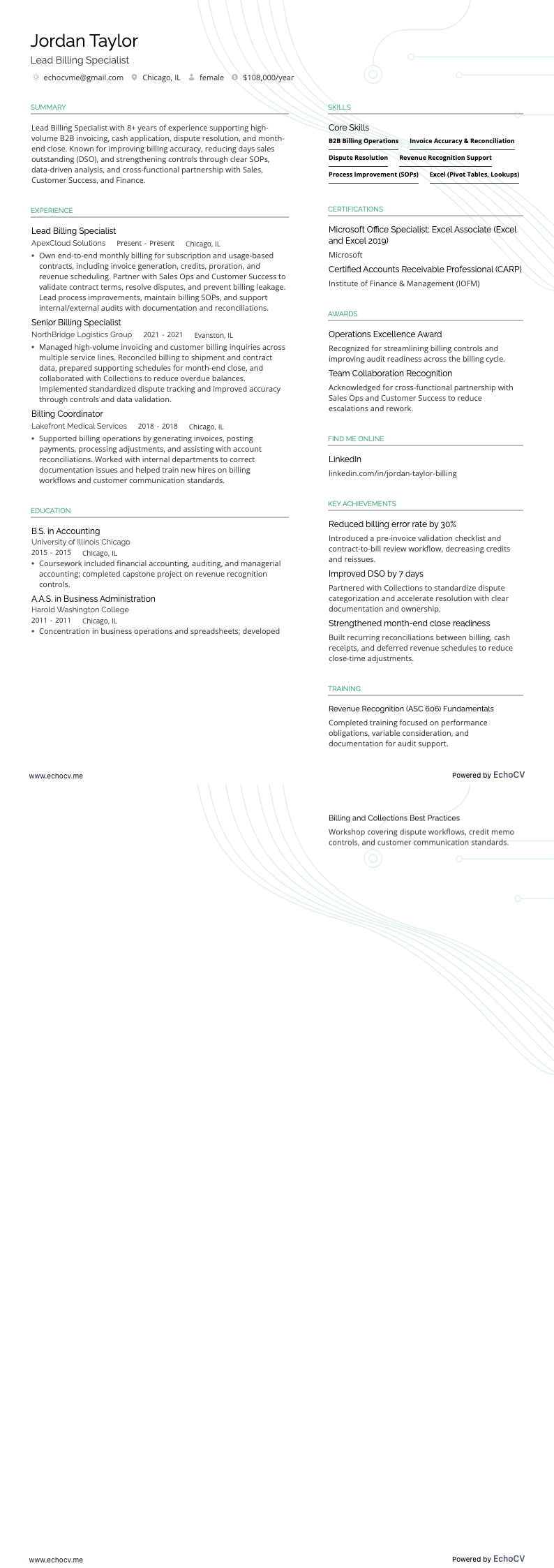 Lead Billing Specialist full preview