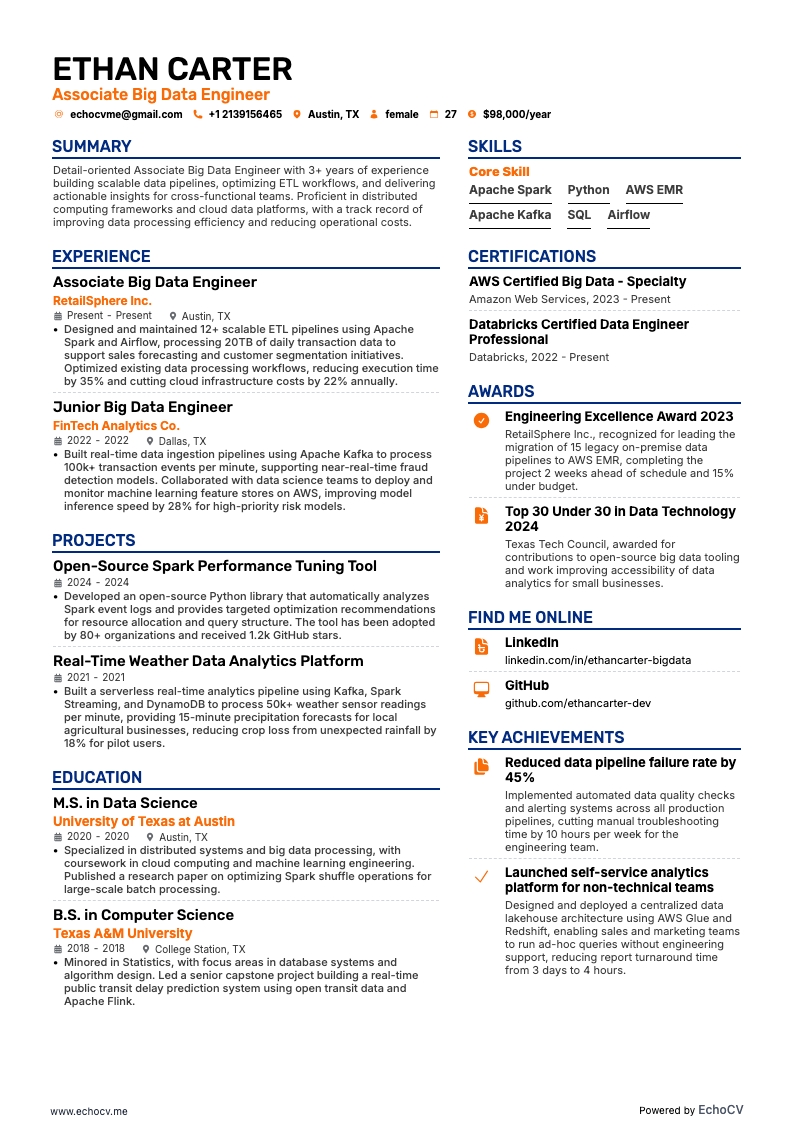 Big-Data-Ingenieur resume example