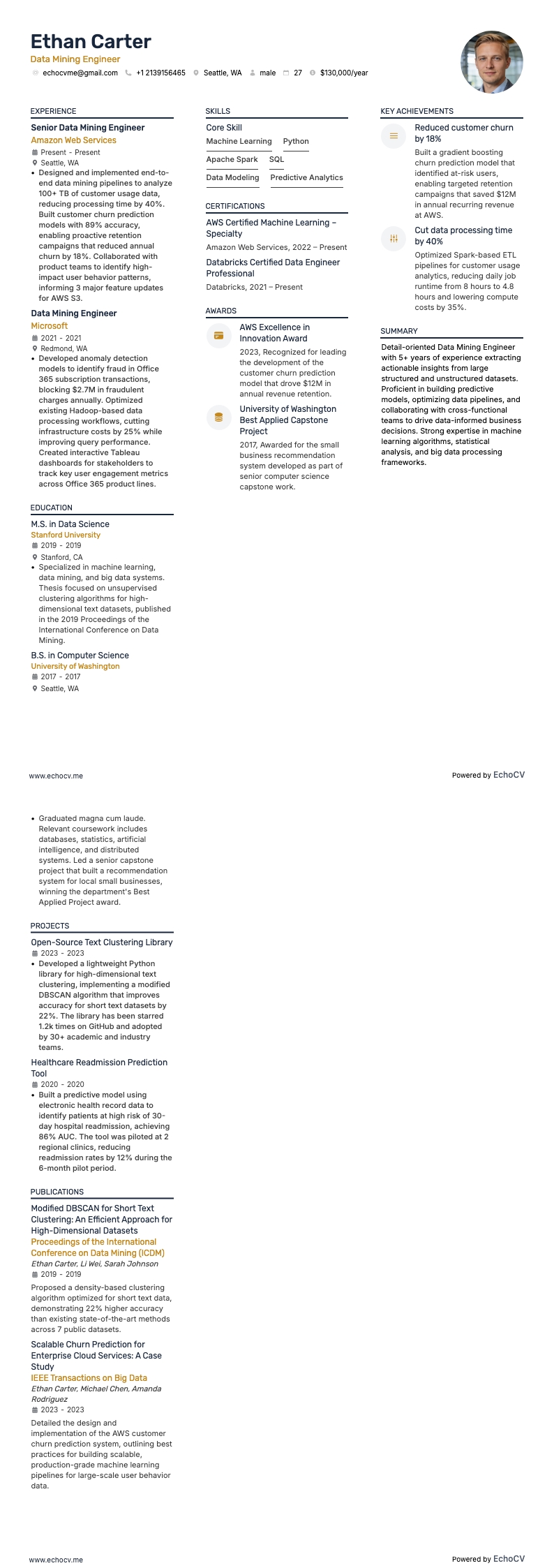 Datautvinning resume example