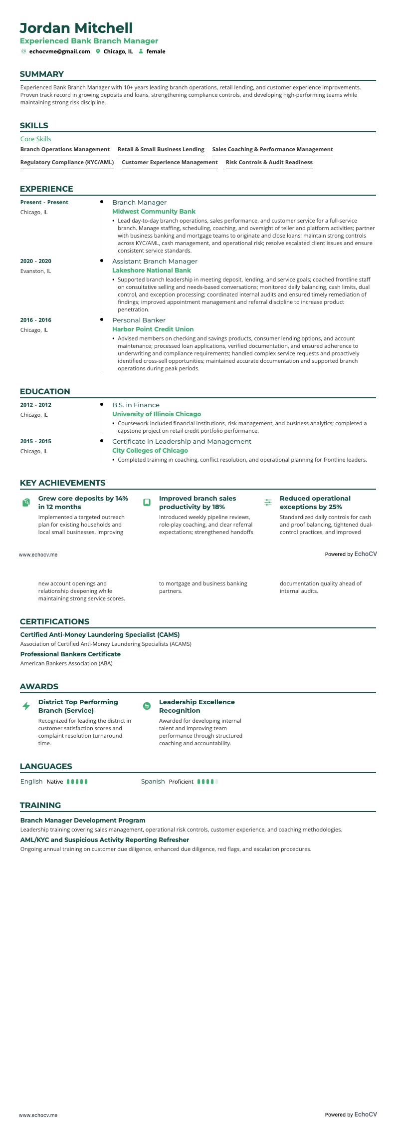 経験豊富な銀行支店長