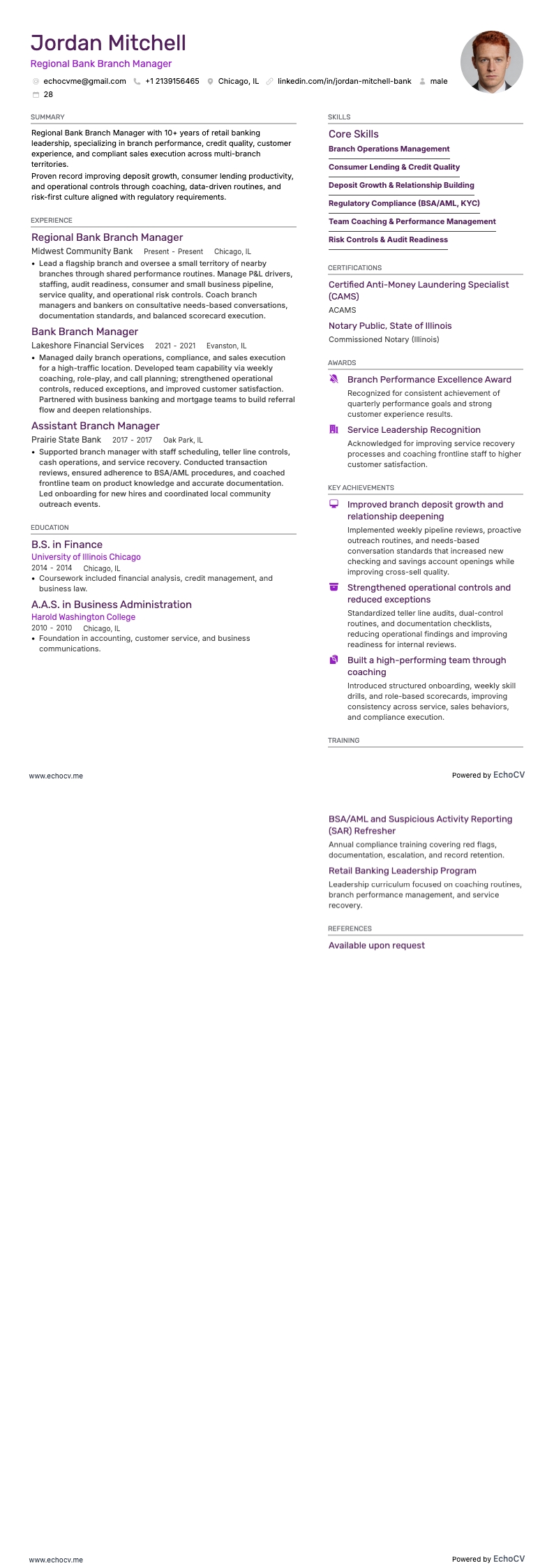 Regional Bank Branch Manager full preview