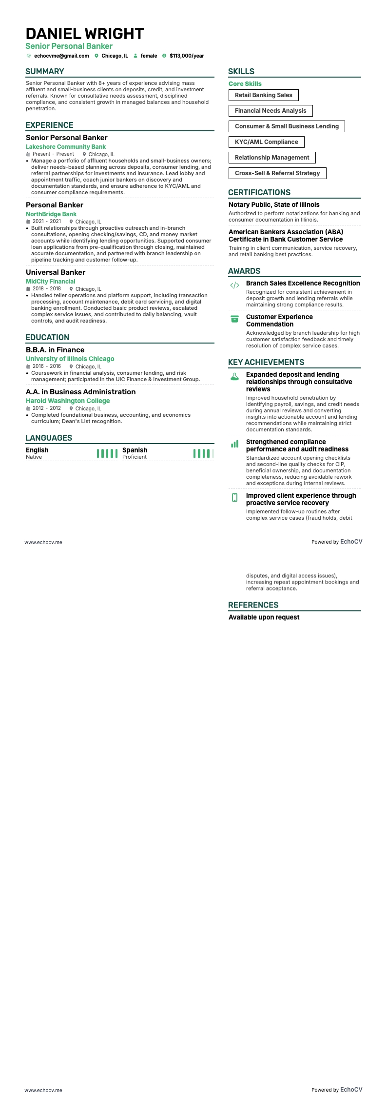 Xem trước đầy đủ Chuyên viên ngân hàng cá nhân cao cấp