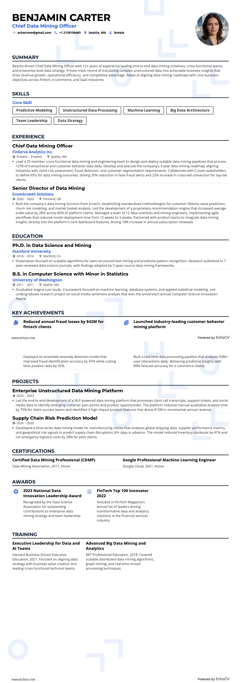 Chief Data Mining Officer full preview