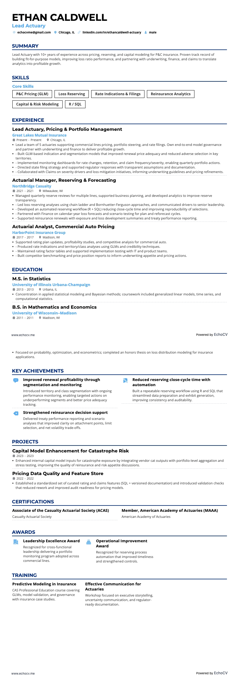 Lead Actuary full preview