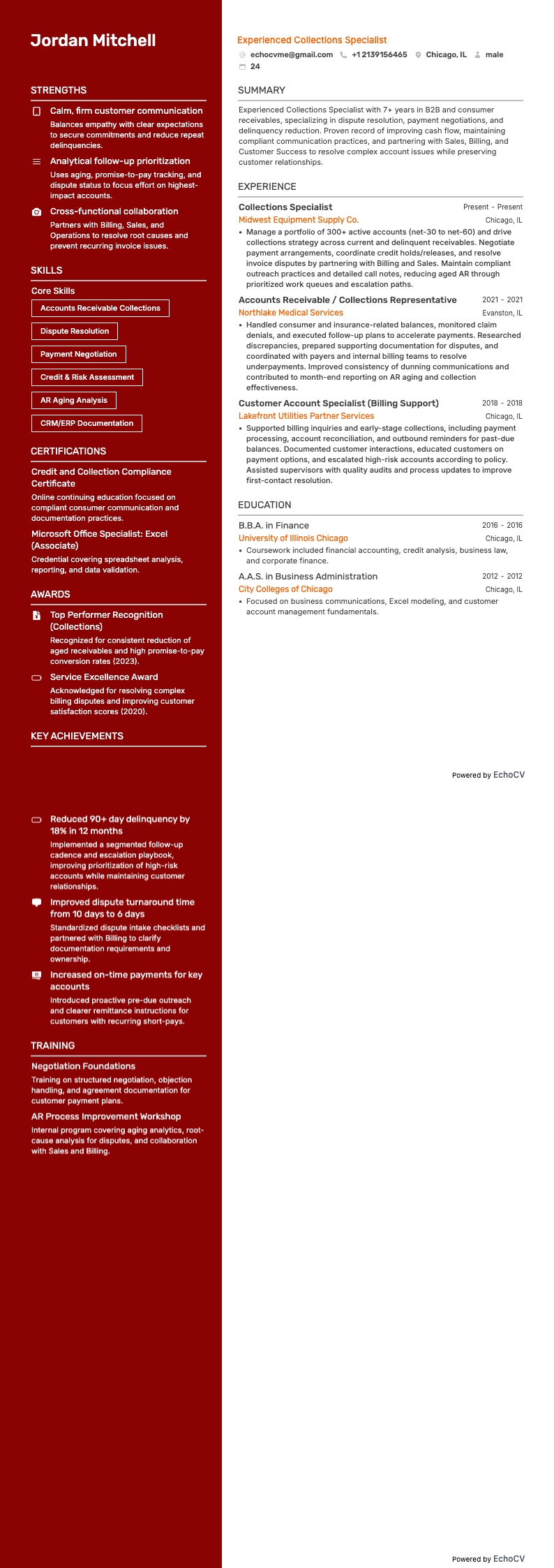 Experienced Collections Specialist full preview