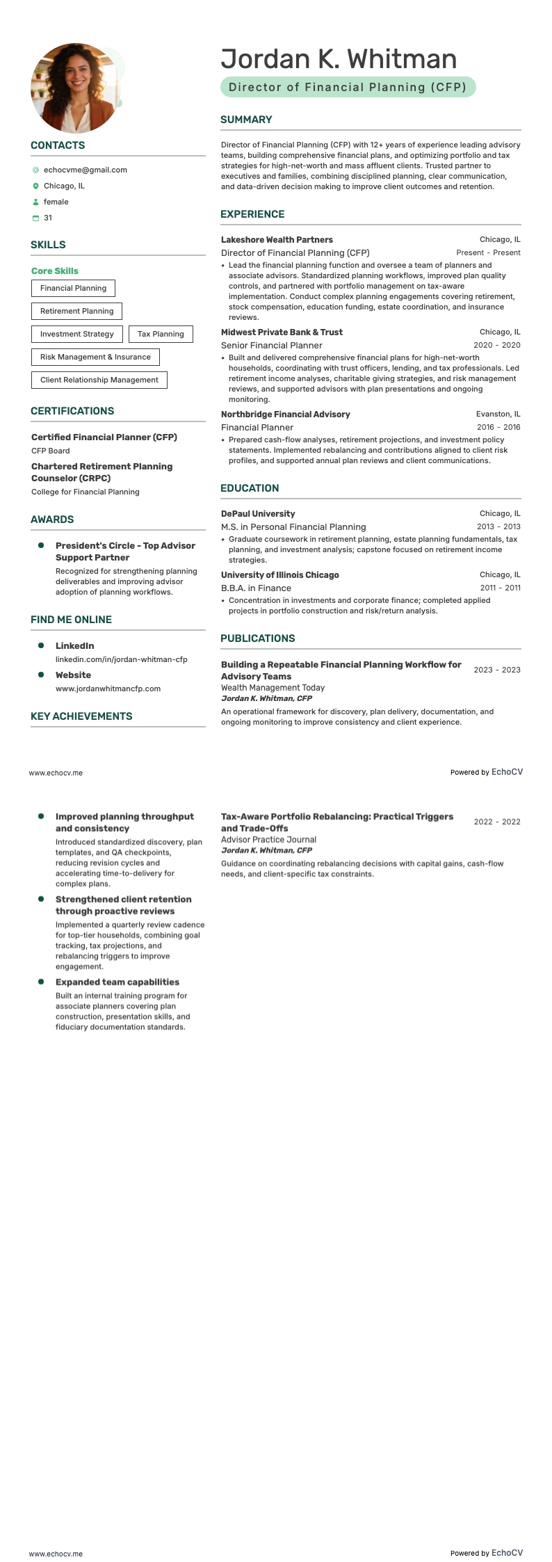 财务规划总监（CFP）