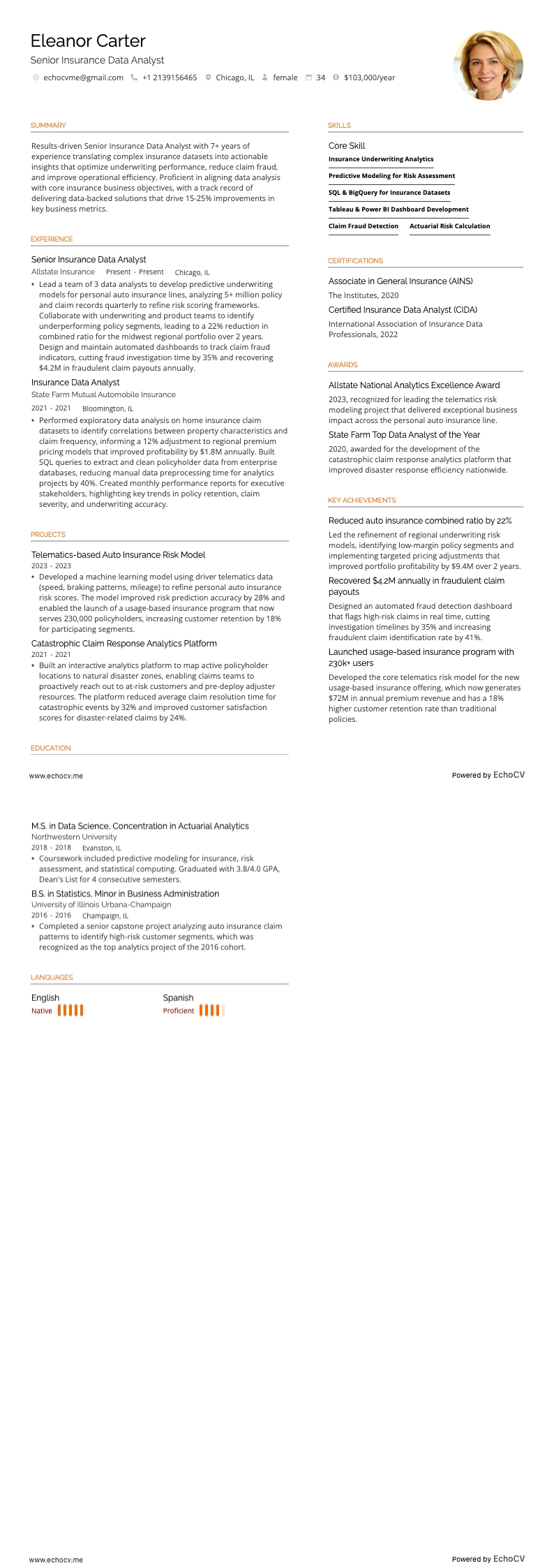 Senior Insurance Data Analyst