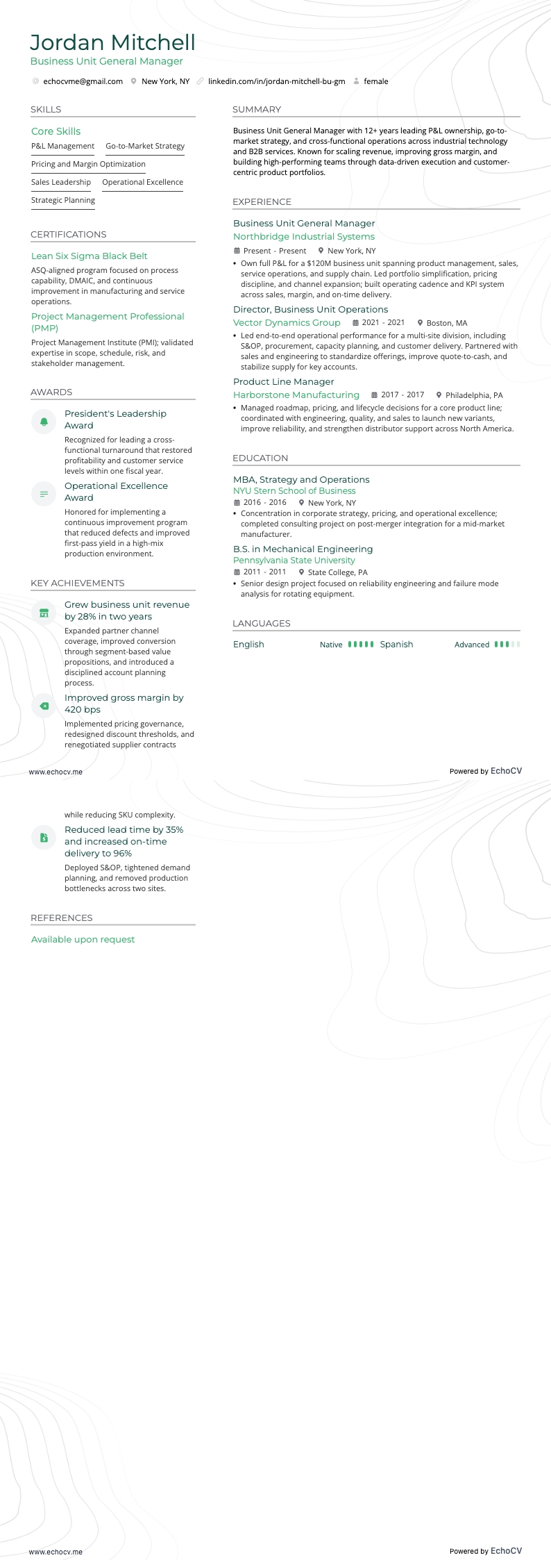 Prévia completa de Gerente-geral de unidade de negócios