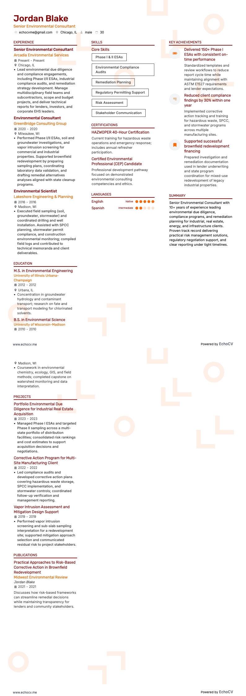 Senior miljökonsult full förhandsvisning