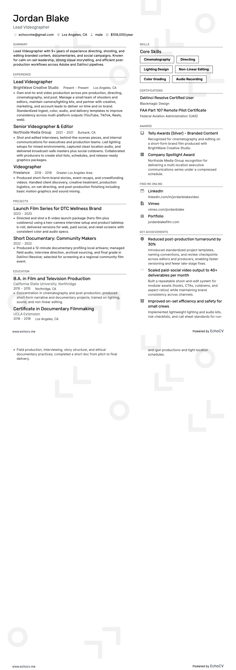 Lead Videographer full preview