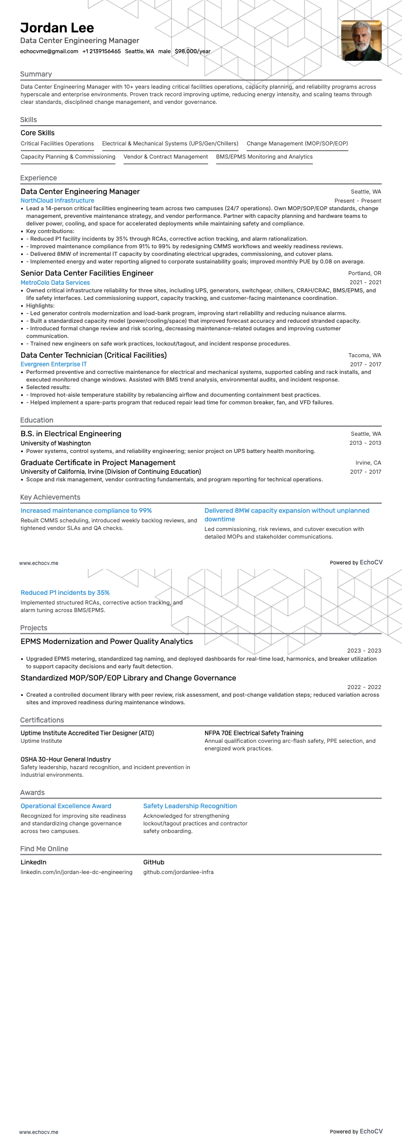 Data Center Engineering Manager full preview