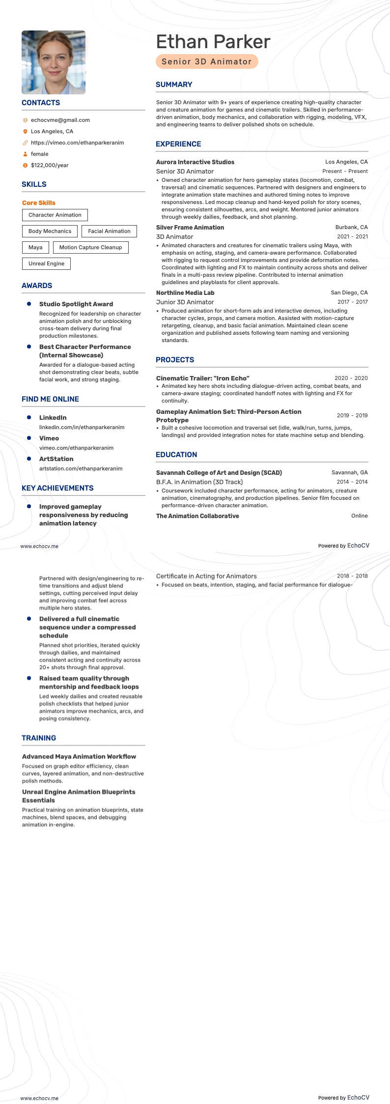 Senior 3D Animator full preview