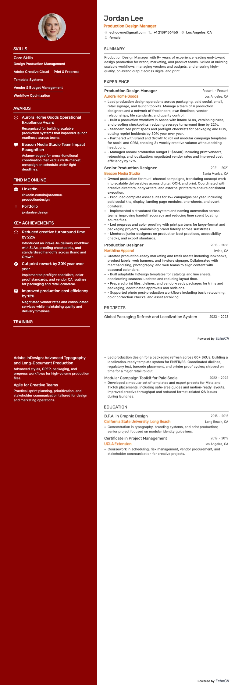 Prévia completa de Gerente de Design de Produção