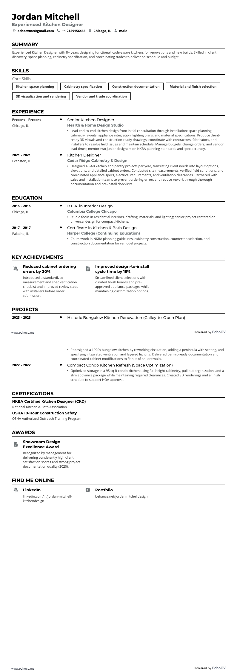 Erfaren köksdesigner full förhandsvisning