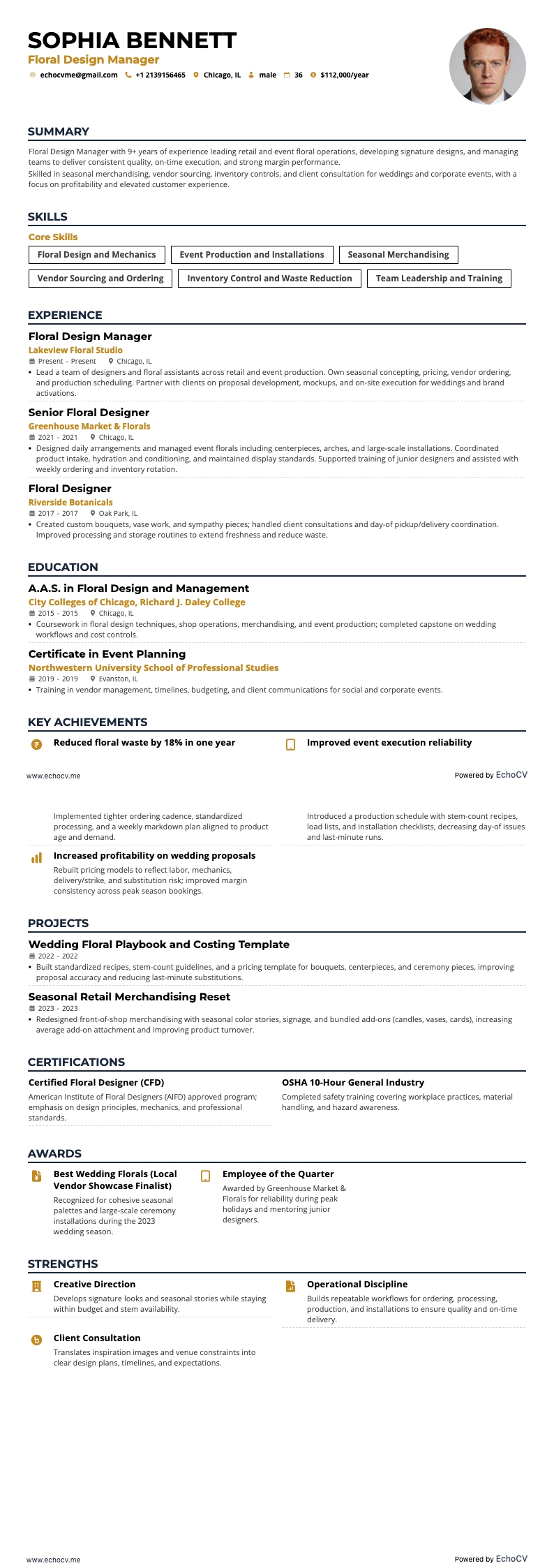 Manager für Blumendesign Vollvorschau